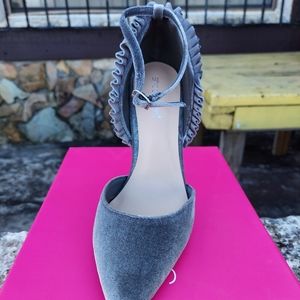 Gray Suede Ankle Wrap Ankle